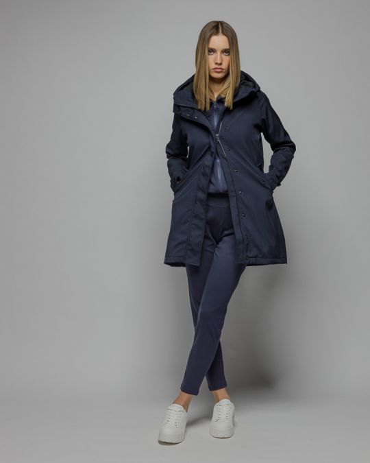 BLUE WOMEN'S HOODED TRANSITIONAL COAT 2D25FW7583KA1200