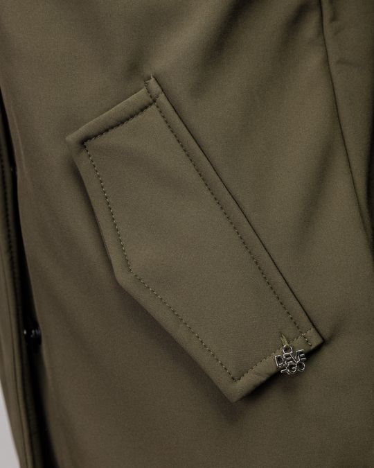 KHAKI WOMEN'S HOODED TRANSITIONAL COAT 2D25FW7583KA1200