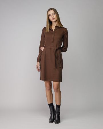 BROWN WOMEN'S SHIRT DRESS 2D25FW9560DR1305