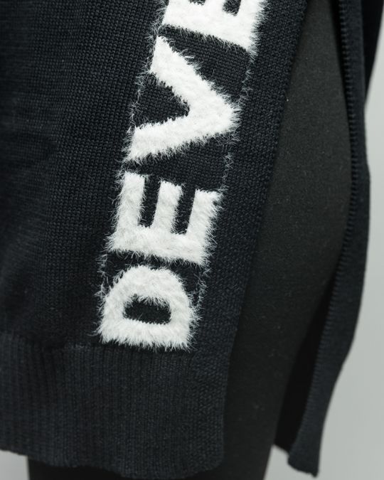 BLACK WOMEN'S KNITTED DRESS 2D25FW9522DR1101