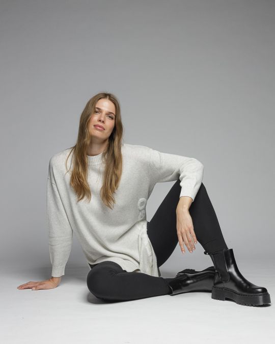 BEIGE WOMEN'S KNITTED DRESS 2D25FW9522DR1101