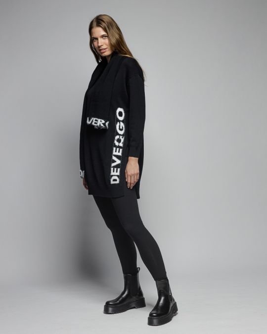 BLACK WOMEN'S KNITTED DRESS 2D25FW9522DR1101