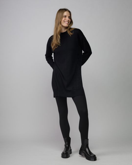 BLACK WOMEN'S KNITTED DRESS 2D25FW9522DR1101