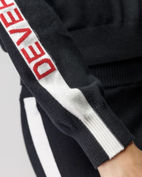 BLACK WOMEN'S KNITTED TURTLENECK SWEATER 2D25FW6531LS1101