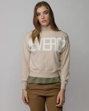 WHITE WOMEN'S KNITTED TURTLENECK SWEATER