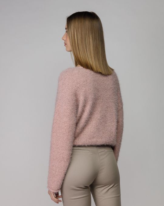 MULTICOLOR WOMEN'S FUZZY KNITTED SWEATER 2D25FW6532LS1101