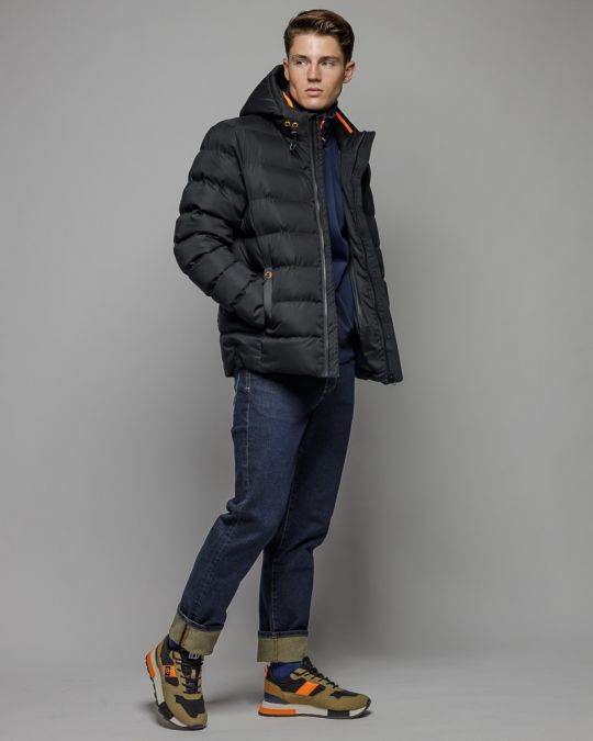 BLACK MEN'S COAT 1D25FW3070KA1600