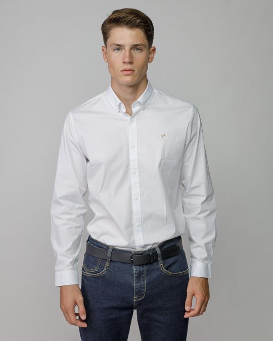WHITE MEN'S POPLIN SHIRT 1D25FW5009LS1301