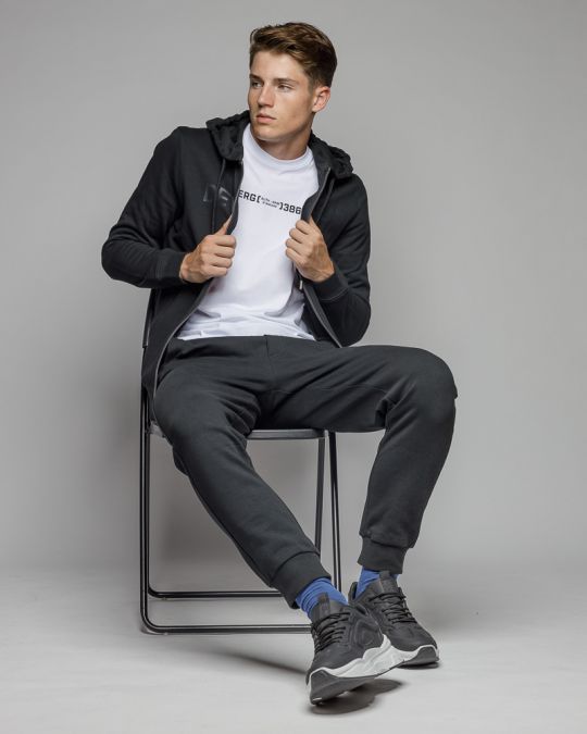 BLACK MEN'S ZIP SWEATER 1D25FW4074KA0705