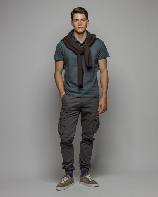 GREY MEN'S SHORT SLEEVE POLO SHIRT 1D25FW4030SS0405