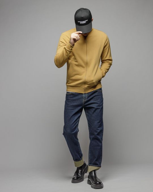 YELLOW MEN'S ZIP SWEATER 1D25FW4093KA0705