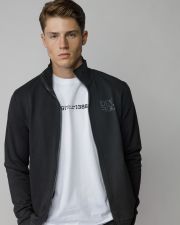 BLACK MEN'S ZIP SWEATER