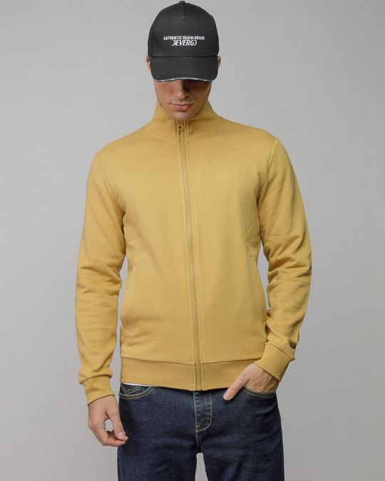 YELLOW MEN'S ZIP SWEATER 1D25FW4093KA0705