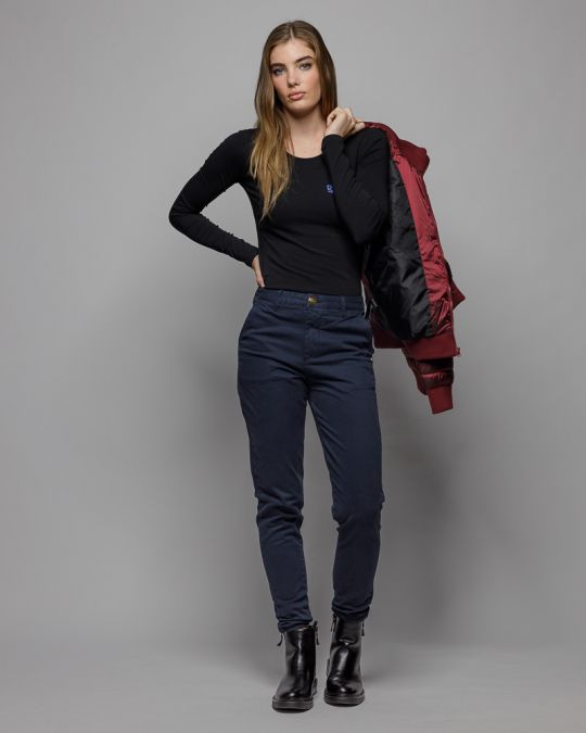 BLUE WOMEN'S CHINO PANTS 2D25FW1541LP6106