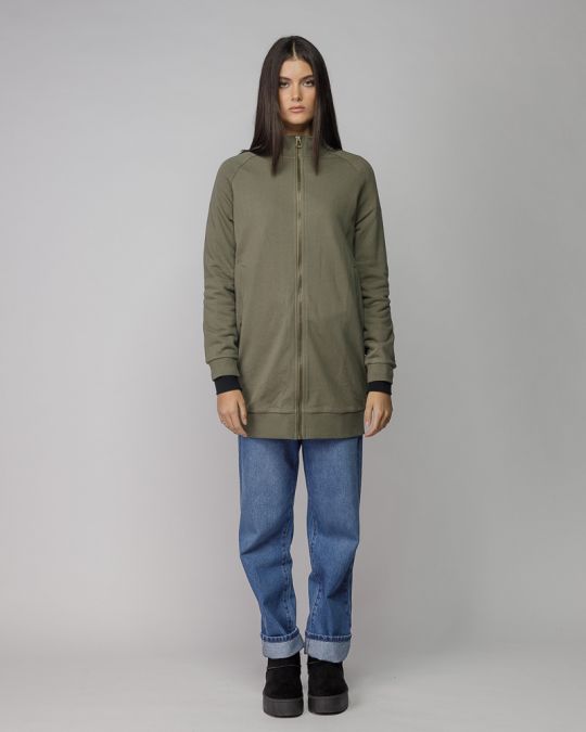 KHAKI WOMEN'S LONG ZIP CARDIGAN 2D25FW4587KA0705