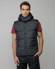 BLACK MEN'S HOODED VEST