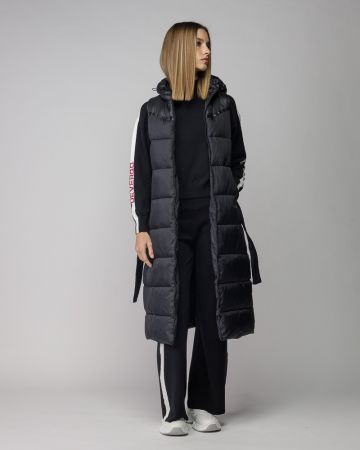 BLACK WOMEN'S LONG VEST 2D25FW7520SL1600