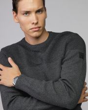 BLACK MEN'S KNITTED SWEATER