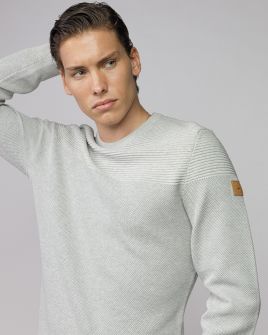 BEIGE MEN'S KNITTED SWEATER 1D25FW6026LS1101