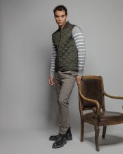 GREY MEN'S STRIPED KNITTED SWEATER