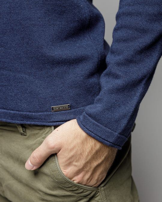 BLUE MEN'S THIN KNITTED SWEATER 1D25FW6027LS1101