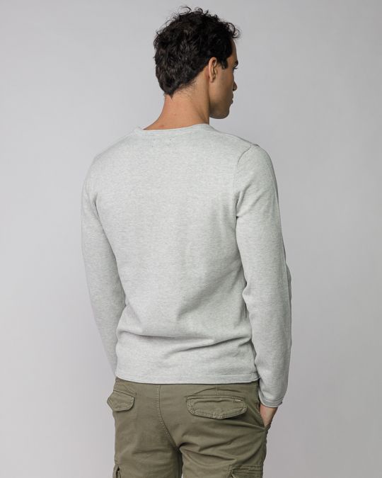 BEIGE MEN'S THIN KNITTED SWEATER 1D25FW6027LS1101