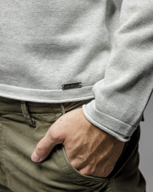 BEIGE MEN'S THIN KNITTED SWEATER 1D25FW6027LS1101