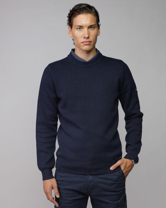 BLUE MEN'S KNITTED SWEATER 1D25FW6031LS1101