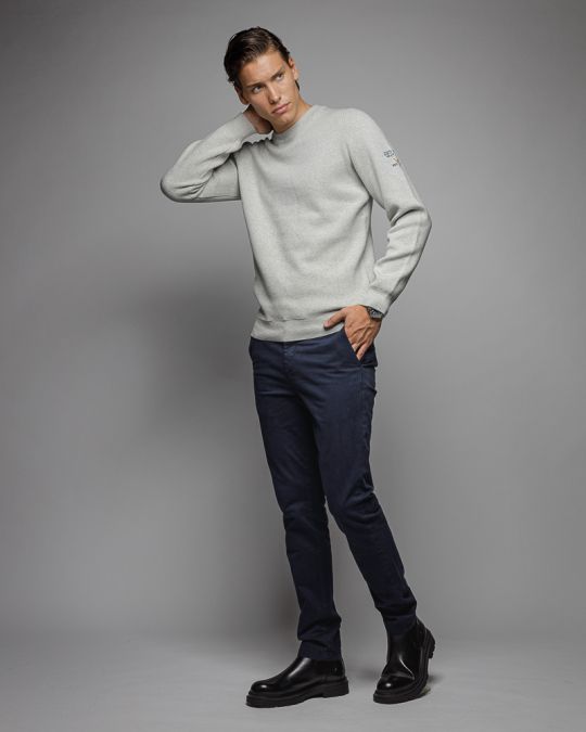 BEIGE MEN'S KNITTED SWEATER 1D25FW6031LS1101