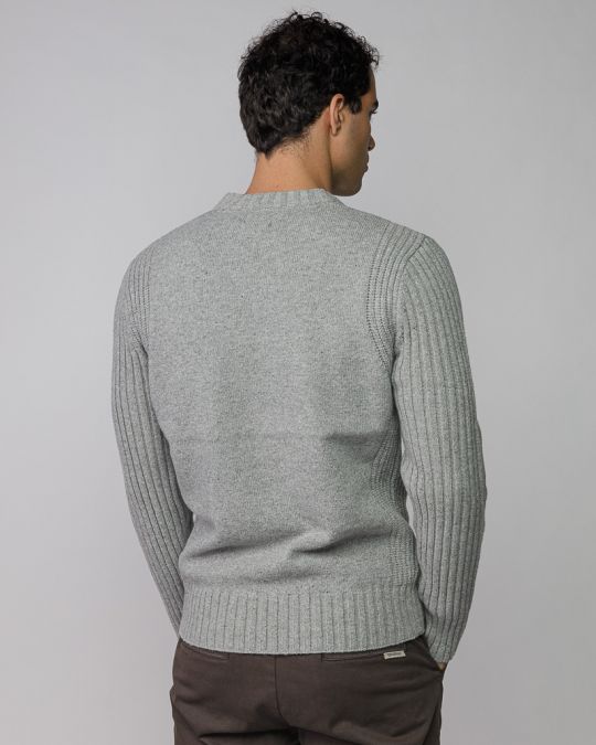 GREY MEN'S KNITTED SWEATER 1D25FW6012LS1101