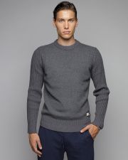 GREY MEN'S KNITTED SWEATER