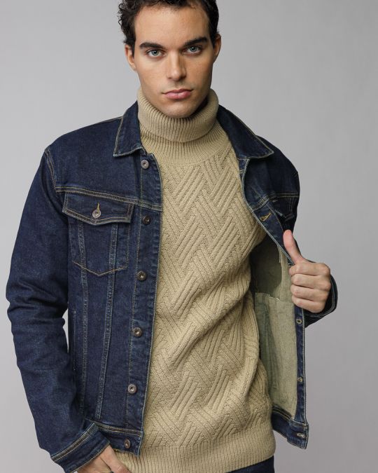 BLUE MEN'S DENIM JACKET 1D25FW7077KA6106