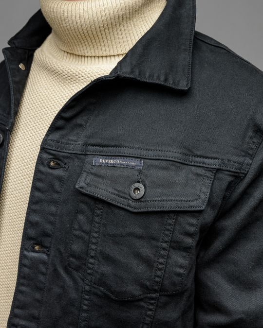 BLACK MEN'S DENIM JACKET 1D25FW7077KA6106