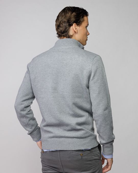 GREY MEN'S KNITTED SWEATER 1D25FW6033LS1101