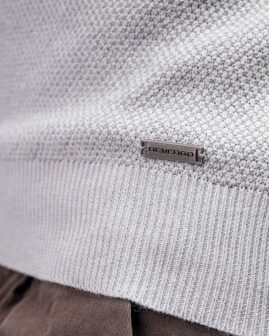 GREY MEN'S KNITTED SWEATER 1D25FW6016LS1101