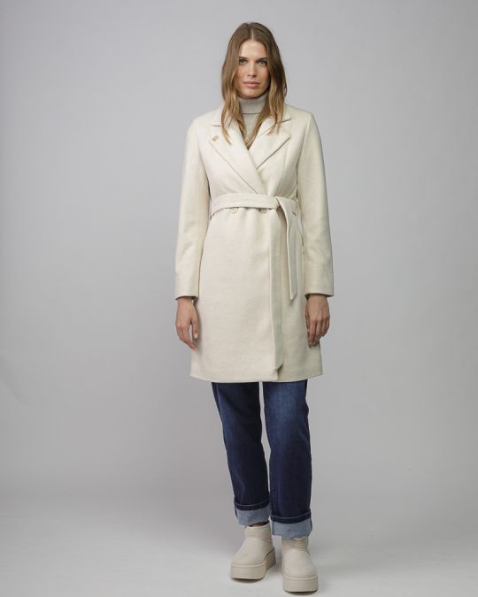 WHITE WOMEN'S FABRIC COAT 2D25FW3594KA8100