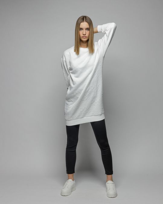 WHITE WOMEN'S JACQUARD DRESS 2D25FW9550DR1201