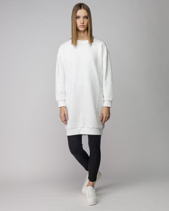 WHITE WOMEN'S JACQUARD DRESS 2D25FW9550DR1201