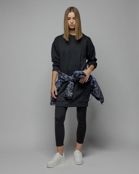 BLACK WOMEN'S JACQUARD DRESS 2D25FW9550DR1201