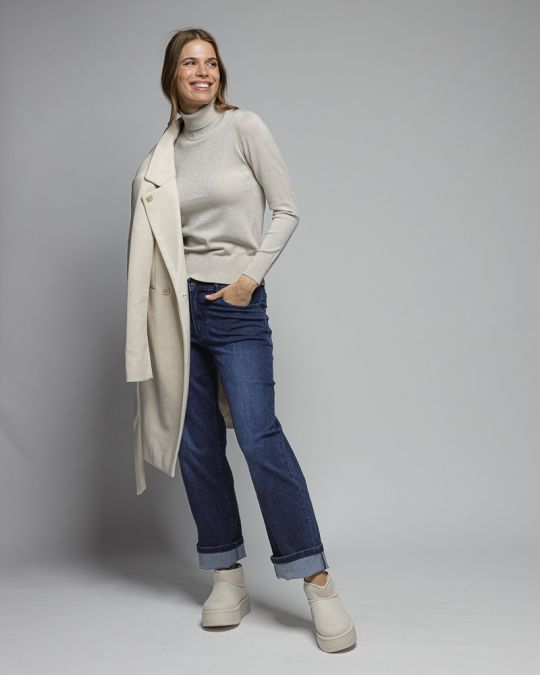 GOLD WOMEN'S KNITTED TURTLENECK SWEATER 2D25FW6540LS1101