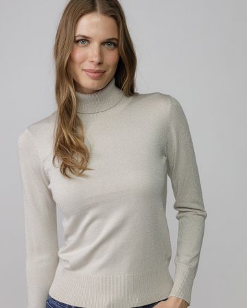 GOLD WOMEN'S KNITTED TURTLENECK SWEATER 2D25FW6540LS1101