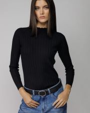 BLACK WOMEN'S KNITTED SWEATER