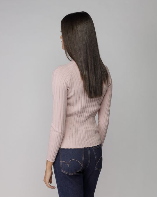 PINK WOMEN'S KNITTED SWEATER 2D25FW6544LS1101