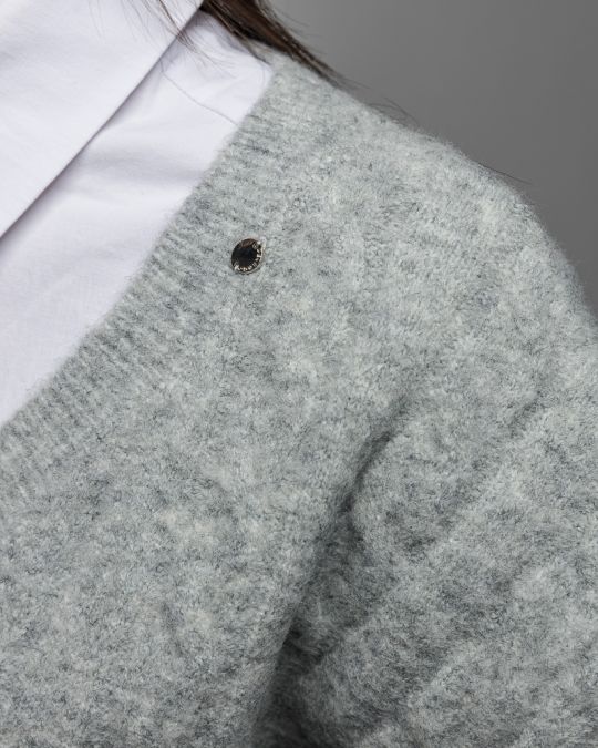 GREY WOMEN'S KNITTED VEST 2D25FW6550SL1101