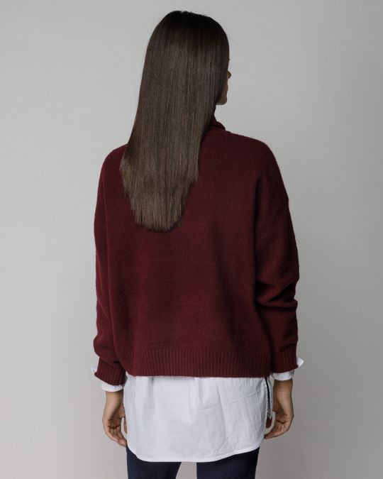 BORDEAUX WOMEN'S KNITTED SWEATER 2D25FW6551LS1101