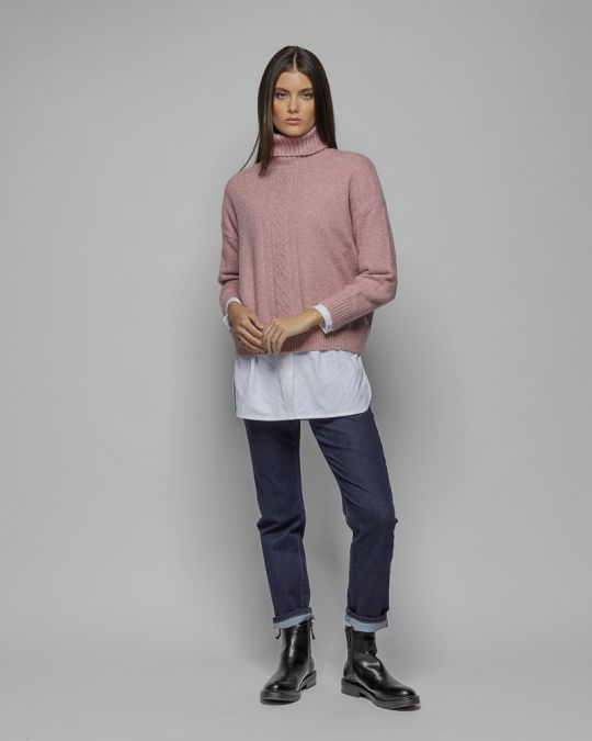 PINK WOMEN'S KNITTED SWEATER 2D25FW6551LS1101