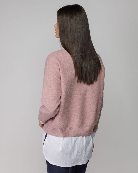 PINK WOMEN'S KNITTED SWEATER 2D25FW6551LS1101