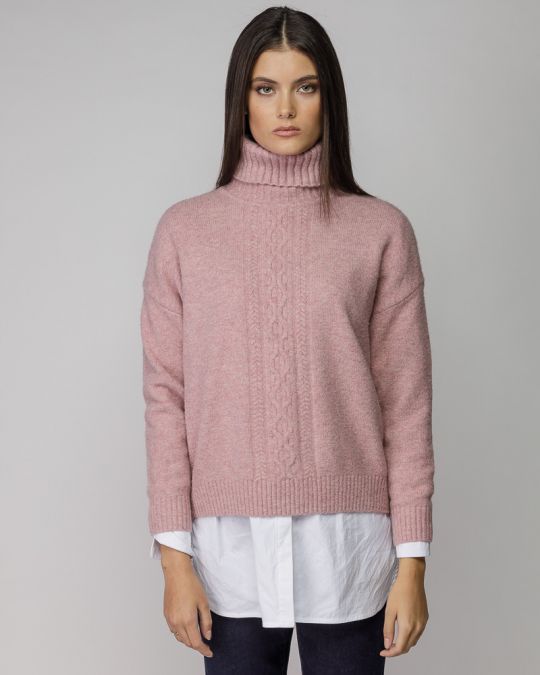 PINK WOMEN'S KNITTED SWEATER 2D25FW6551LS1101