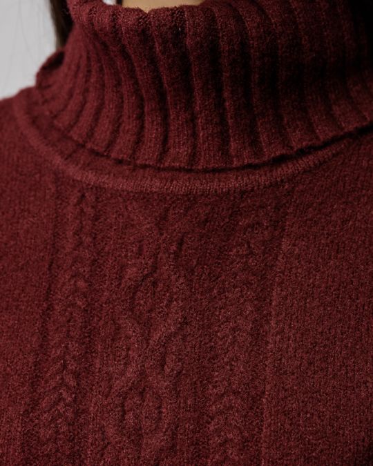 BORDEAUX WOMEN'S KNITTED SWEATER 2D25FW6551LS1101