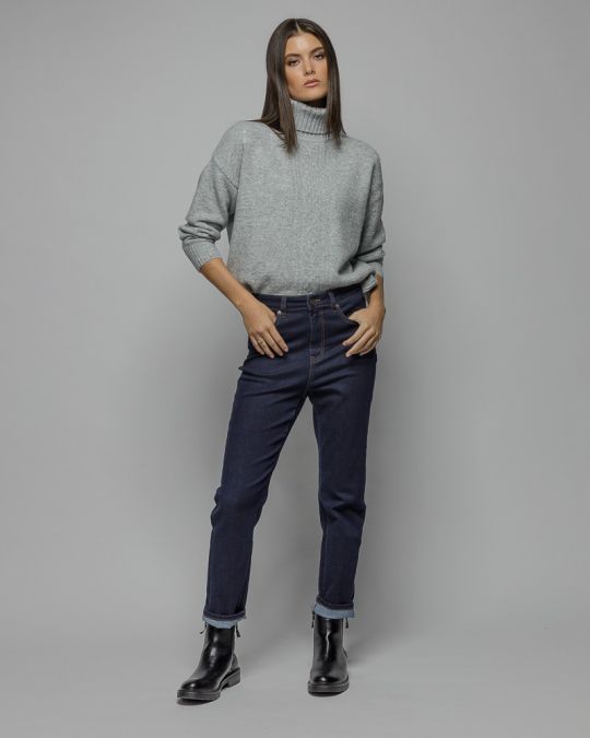 GREY WOMEN'S KNITTED SWEATER 2D25FW6551LS1101